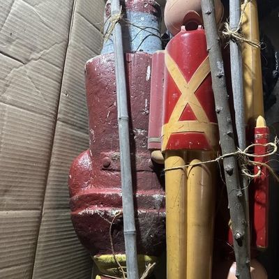 Box of Plastic and Foam Soldiers, most have been