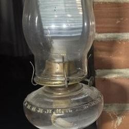 Clear Pressed Glass Kerosene Oil Lamp