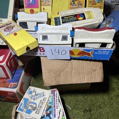 Large Box Lot View-Masters and Fisher Price Movie