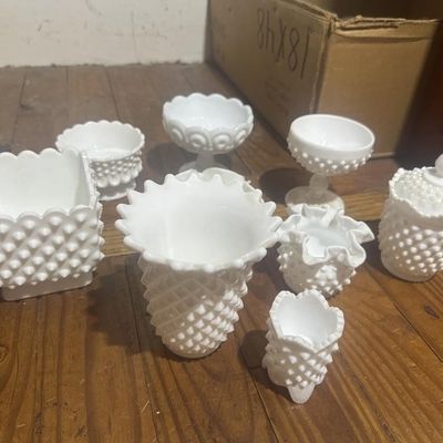 Fenton Style Hobnail Milk Glass Collection