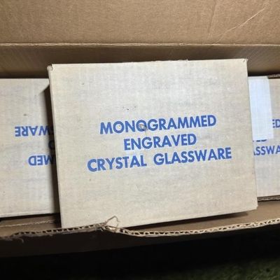 Bulk Lot of NIB Monogrammed Engraved Crystal