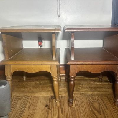 Pair Step Down End Tables