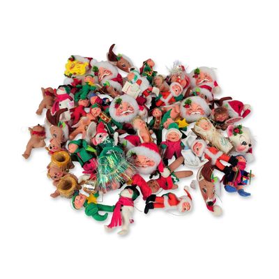 53pc Annalee Felt Holiday Characters Christmas Ornaments