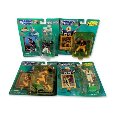 4pc Denver Broncos Kenner and Hasbro Starting Lineup Action Figure Collection