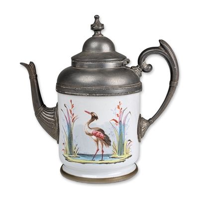 Hand Painted Enamel and Metal Miniature Pot