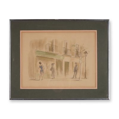 Eduardo Vicente, Color Lithograph on Paper, Shop Windows