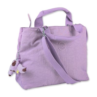 Kipling Lavender Crinkled Nylon Multiway Handbag