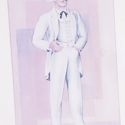Walter Plunkett Gone with the Wind Rhett Butler Costume Design Lithograph
