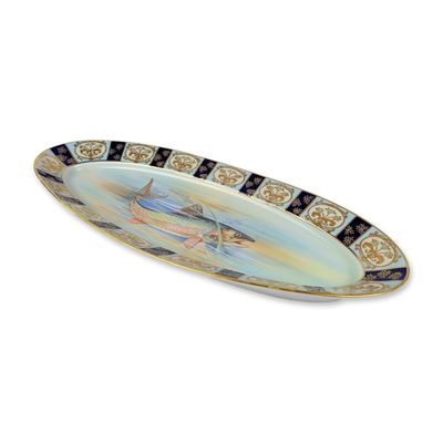 Large Noritake Hand Painted Porcelain Fish Platter