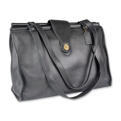 Coach Barclay Black Leather Tote Bag