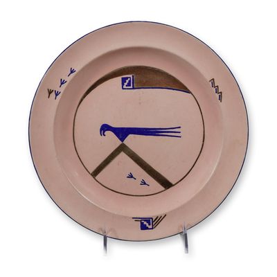 Wedgwood Hand Painted Ceramic Plate with Modernist Bird Design