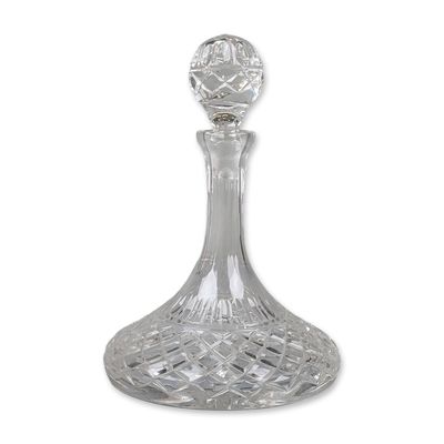 Cut Crystal Ship Decanter with Stopper
