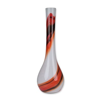 Modern Retro Multicolored Cased Art Glass Vase