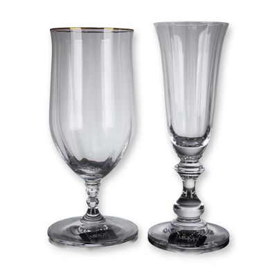 2pc Mikasa Crystal Iced Tea and Champgane Glasses