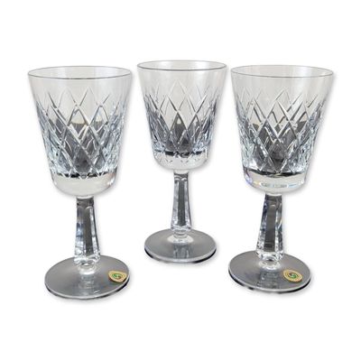 3pc Clontarf Crystal Irish Hand-Cut Goblets