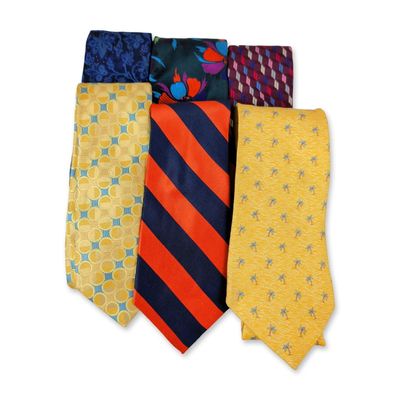 6pc Tommy Hilfiger & Duchamp Assorted Silk Neckties