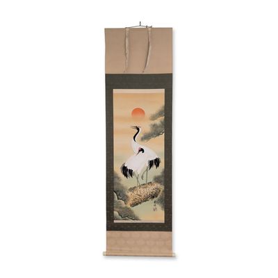 Japanese Ink and Mineral Pigments on Silk Hanging Scroll
