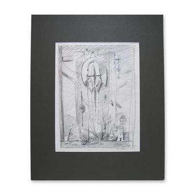 Paul Riba, Original Graphite Drawing on Paper, Signed