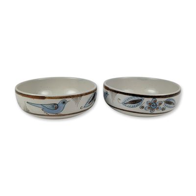Pair of El Palomar Tonala Mexican Stoneware Bowls