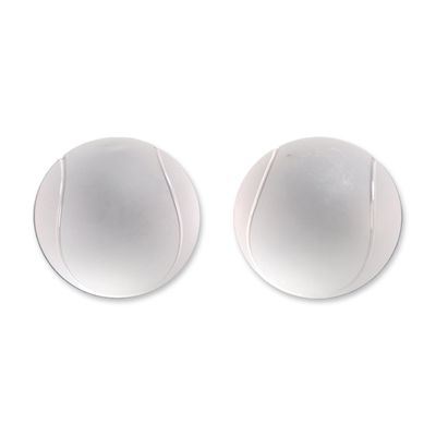 2pc Sasaki Japanese Frosted Lead Crystal Tennis Balls