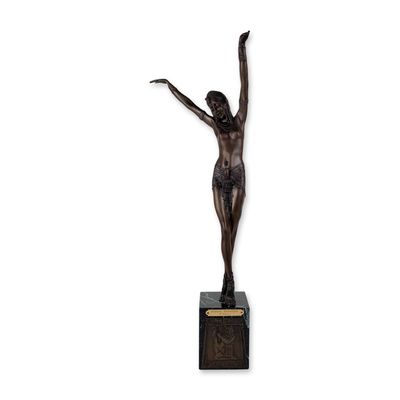 After Demetre Chiparus (Romanian/French, 1886-1947), Rameses Entertainer Art Deco Style Solid Cast
