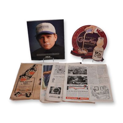 8pc Collection of Vintage Advertising & Magazine Memorabilia, 1940s