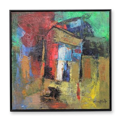 Miguel Pineda (Dominican Republic b. 1962) Mixed Media on Canvas, Recuerdo, Signed