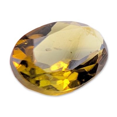 Oval Cut Honey Yellow Faceted Citrine Gemstone