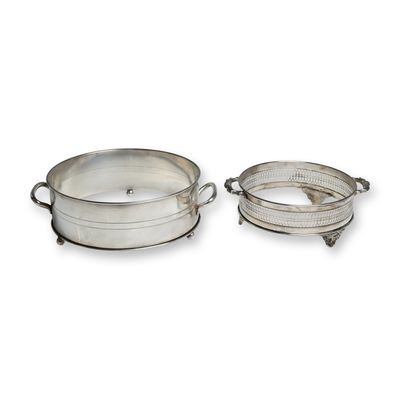 Two Silverplated Casserole Dish Holders