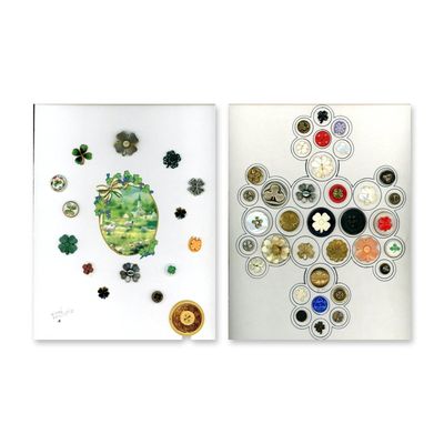 2 CARDS OF CLOVER BUTTONS