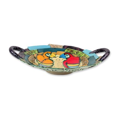 Juozas and Rasa Saldaitis Studio Pottery Parrot Platter