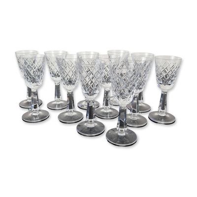 12pc Crystal Cut Wine Glasses