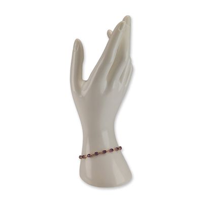 14K Rose Gold and Amethyst Infinity Link Bracelet