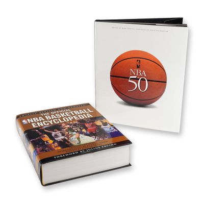 Two NBA History and Reference Hardcover Sport Books including NBA at 50 and Encyclopedia