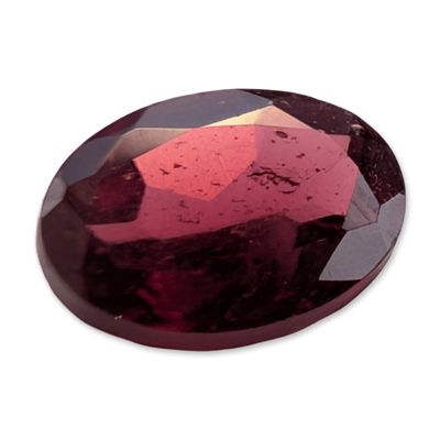 Oval Faceted Purplish-Red Garnet Gemstone