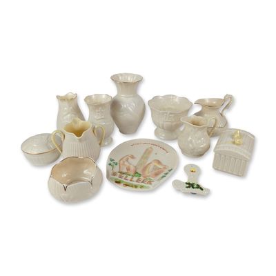 12pc Irish Belleek Parian Porcelain Pieces