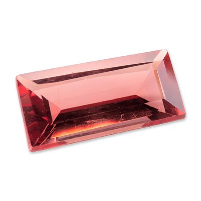 Rectangular Step Cut Salmon Pink Loose Tourmaline Gemstone