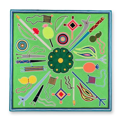 Antonio Lopez Pinedo Yarn Painting on Board, Cuadro 85