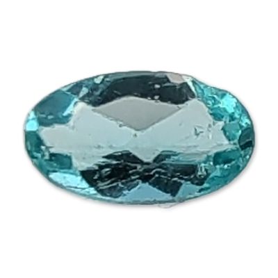 Oval Faceted Neon Blue-Green Stone