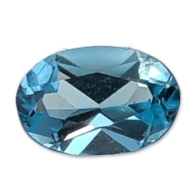 Oval Faceted Blue Topaz Gemstone