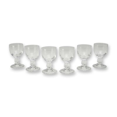6pc Floral Etched Cordial Glasses