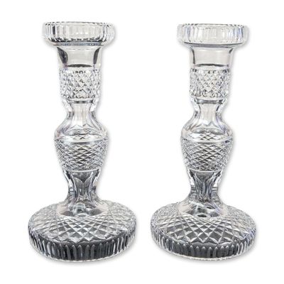 Pair of Waterford Cut Crystal Alana Candlesticks