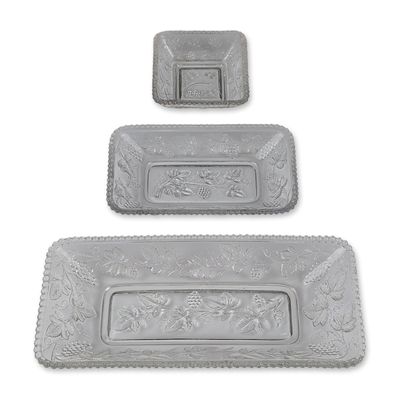 3pc Indiana Glass Harvest Grape Nested Trays
