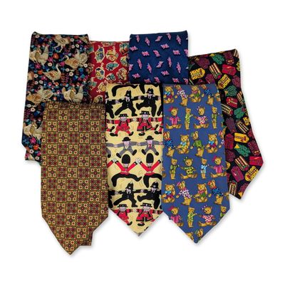 7pc Burberrys, Aquascutum & British Heritage Novelty Silk Neckties