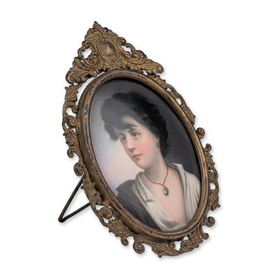 Antique Hand-painted Porcelain Plaque After Gustav Karl Ludwig Richter