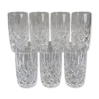 7pc Cut Crystal Highball Glasses