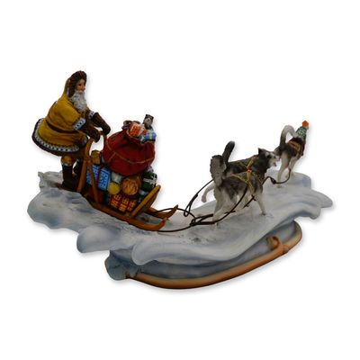 Maruri USA LE Santa's World Travels "Crossing The Tundra" Sculpture, 1996