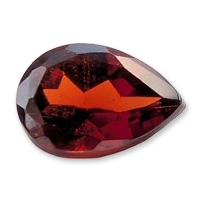 Pear-Cut Faceted Red Garnet Gemstone