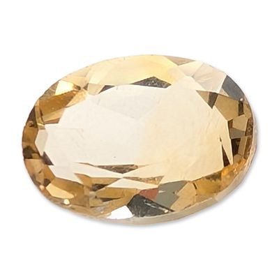 Sale Photo Thumbnail #145: Oval Facet Cut Pale Yellow Citrine Gemstone