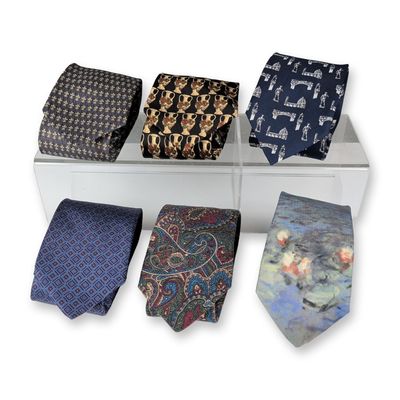 Sale Photo Thumbnail #432: 6pc Group of Designer Silk and Silk-Wool Neckties